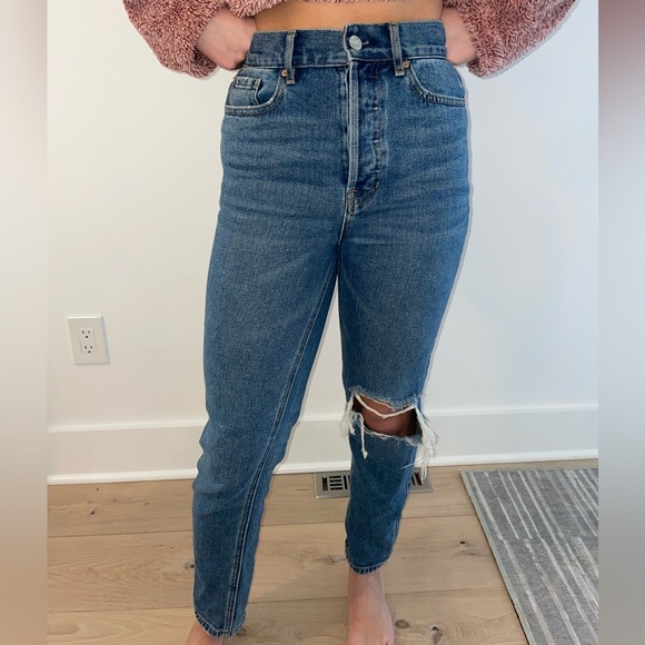 Straight leg medium wash high wasted pacsun jeans size 25 - Picture 2 of 2